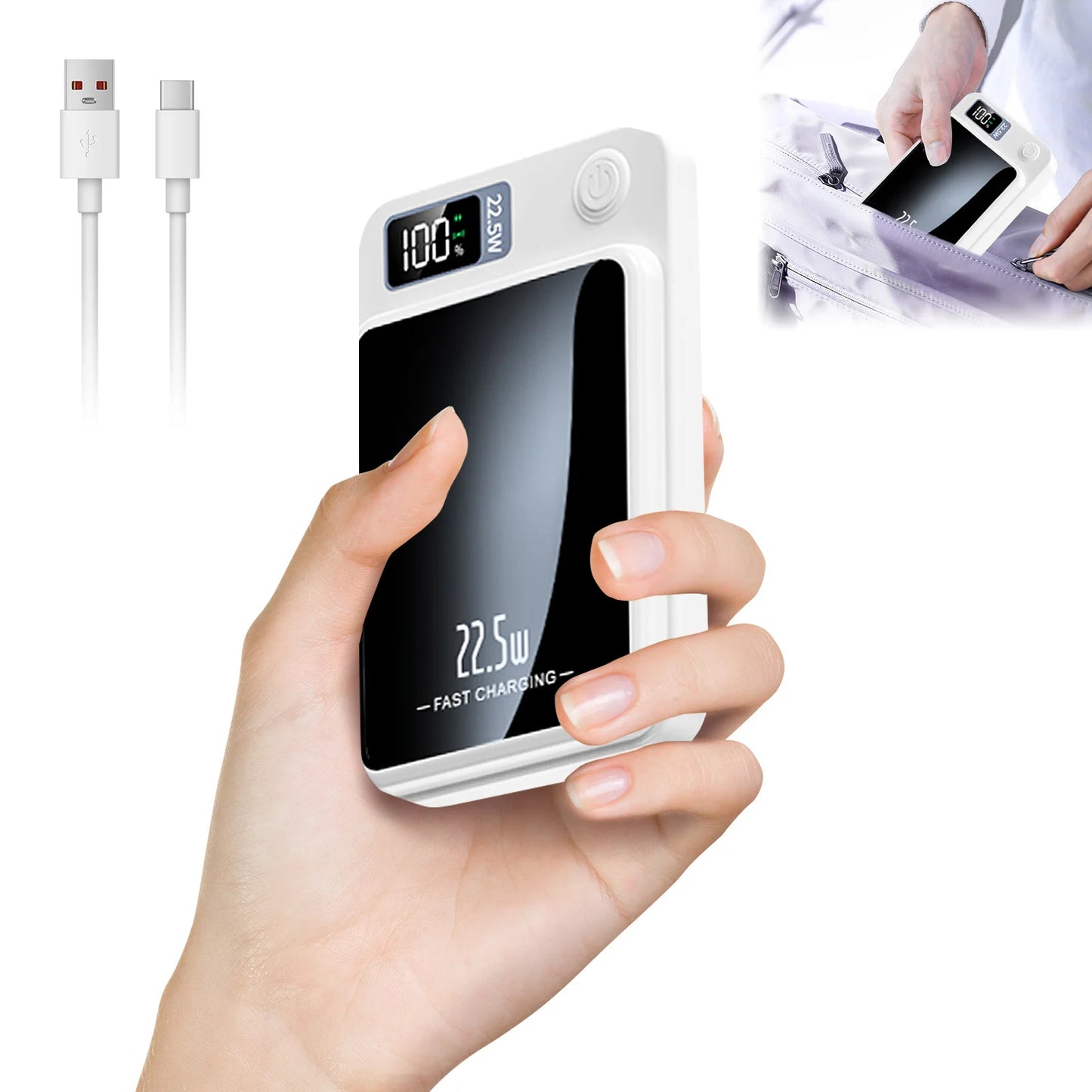2-in-1 Magnetic Wireless Power Bank 10000mAh 22.5W Fast Charger