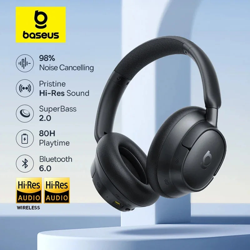 Baseus ANC Wireless Headphones – Hi-Res LDAC & Adaptive Noise Cancellation