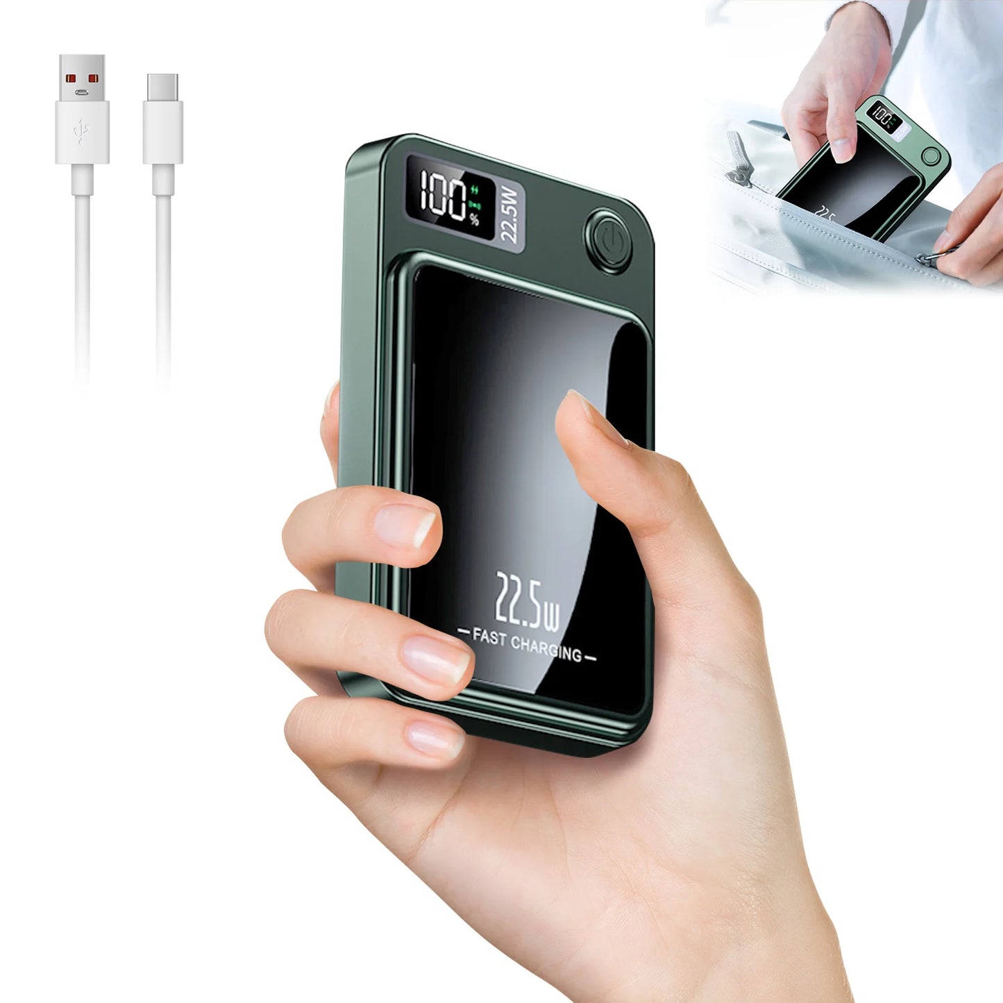 2-in-1 Magnetic Wireless Power Bank 10000mAh 22.5W Fast Charger