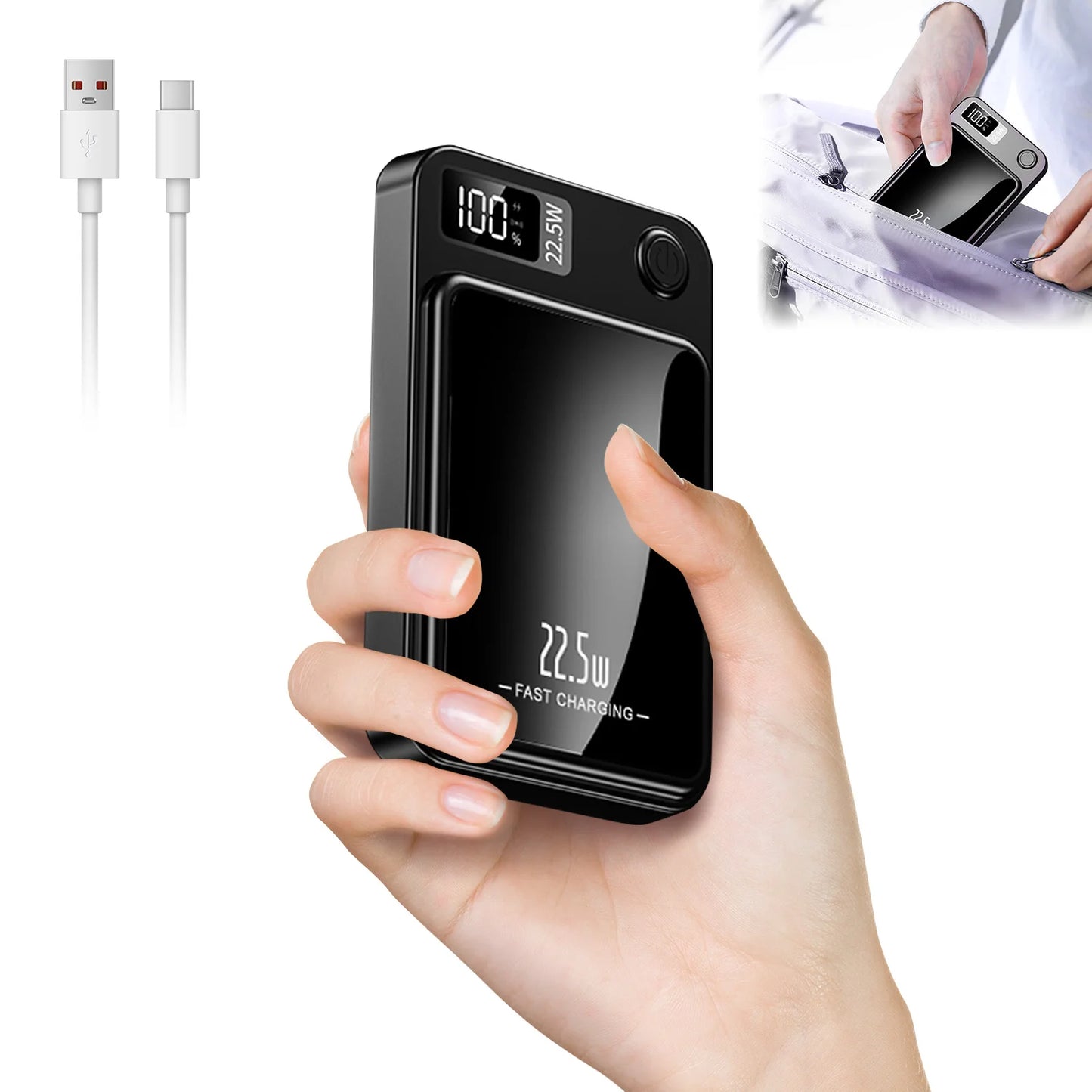 2-in-1 Magnetic Wireless Power Bank 10000mAh 22.5W Fast Charger