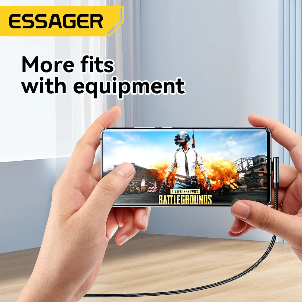 Essager 100W USB-C Fast Charging Cable – 90° Elbow & Digital Display