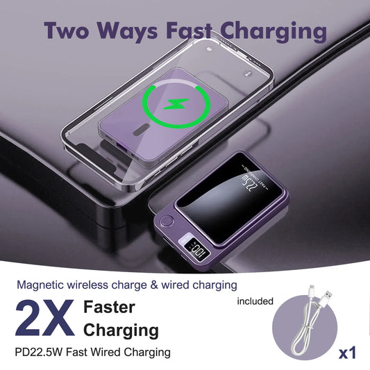 2-in-1 Magnetic Wireless Power Bank 10000mAh 22.5W Fast Charger