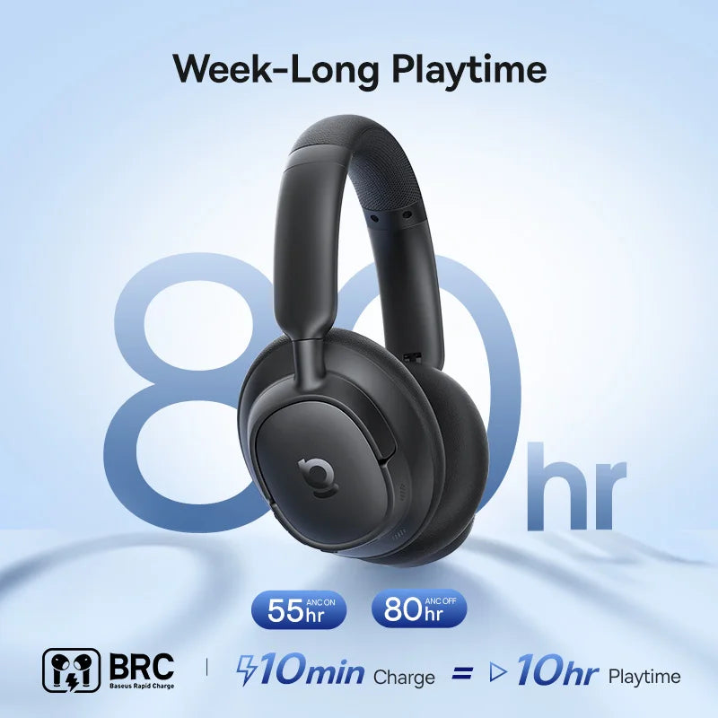 Baseus ANC Wireless Headphones – Hi-Res LDAC & Adaptive Noise Cancellation