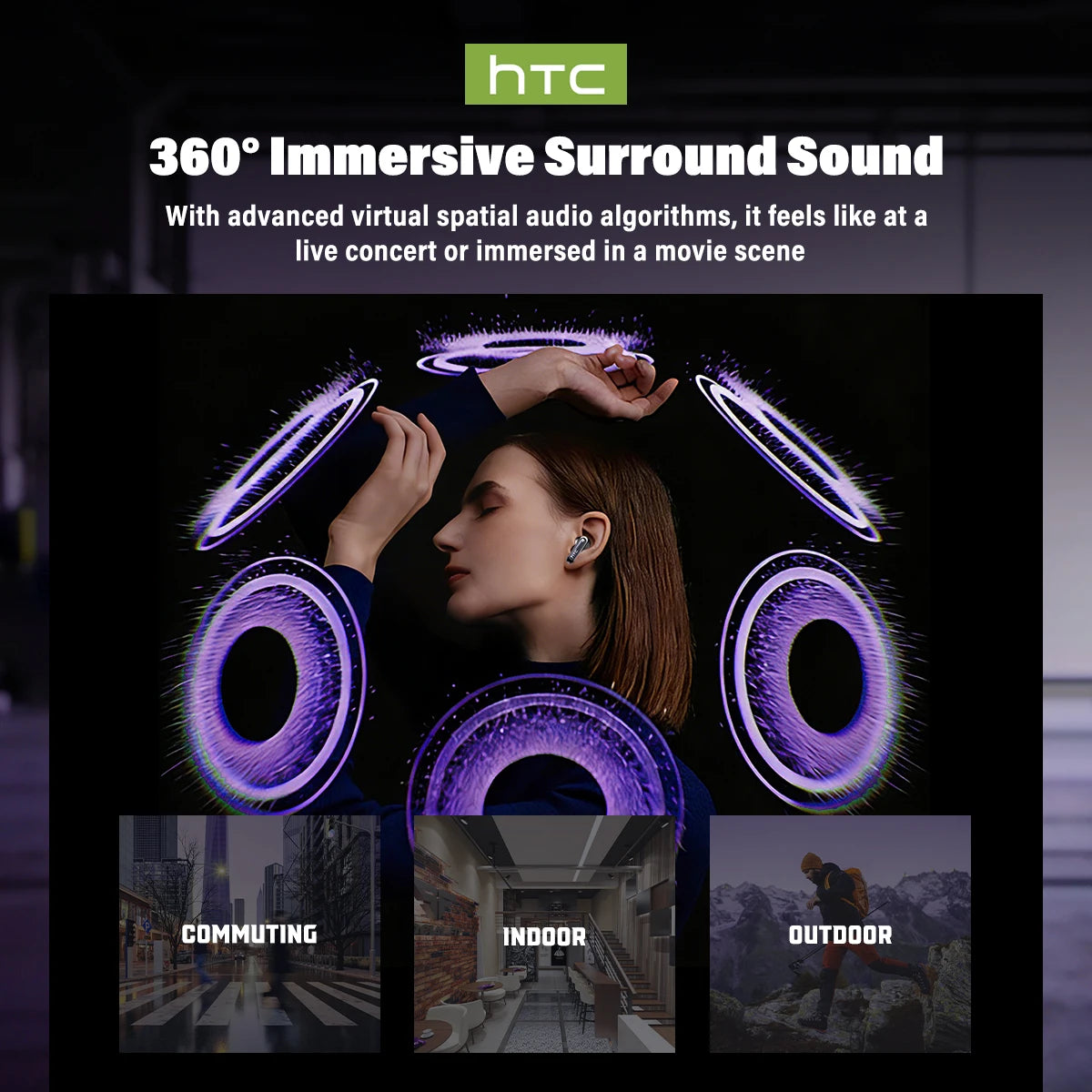 HTC NE70 Bluetooth Wireless Earbuds with AI Translator