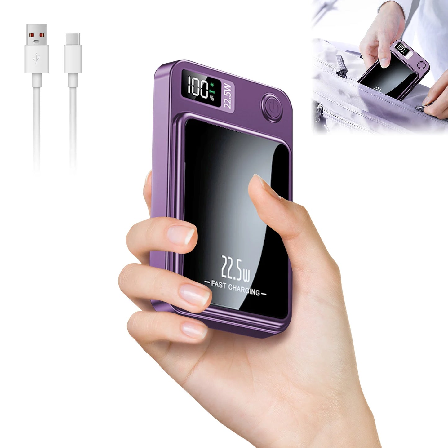 2-in-1 Magnetic Wireless Power Bank 10000mAh 22.5W Fast Charger
