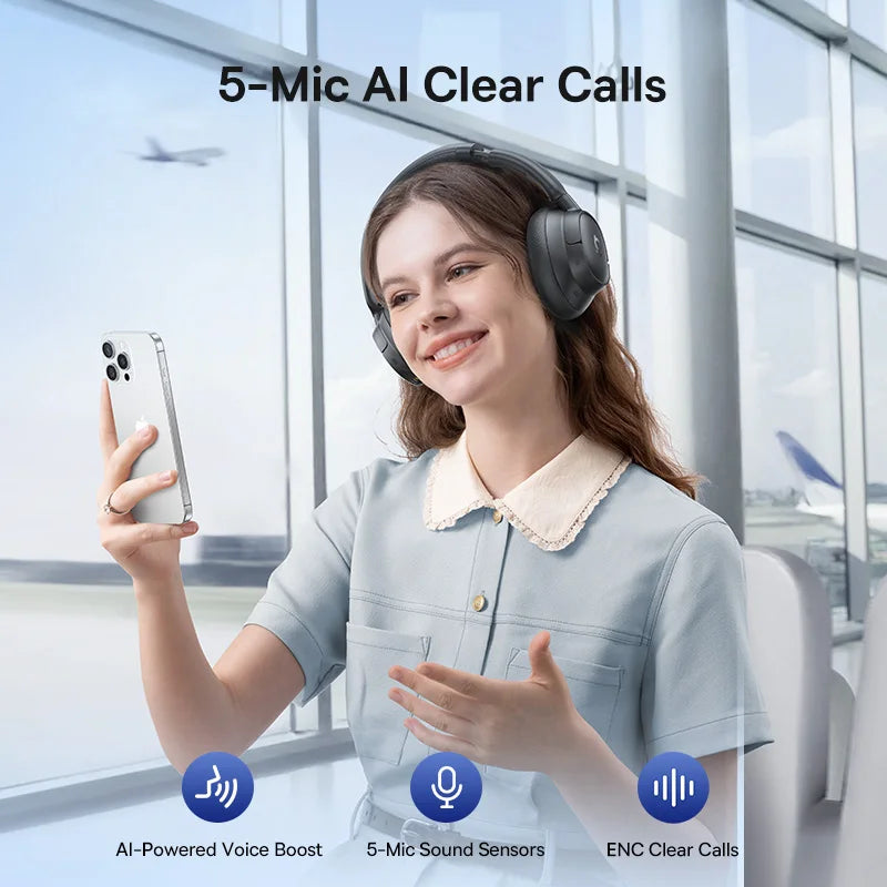 Baseus ANC Wireless Headphones – Hi-Res LDAC & Adaptive Noise Cancellation